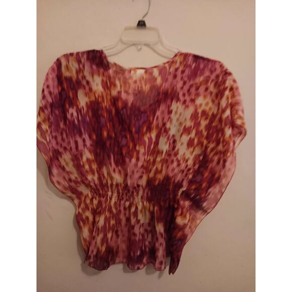 Ambiance Apparel junior girls size small chiffon blouse. Kimono Style Pink, NWT - Picture 2 of 3